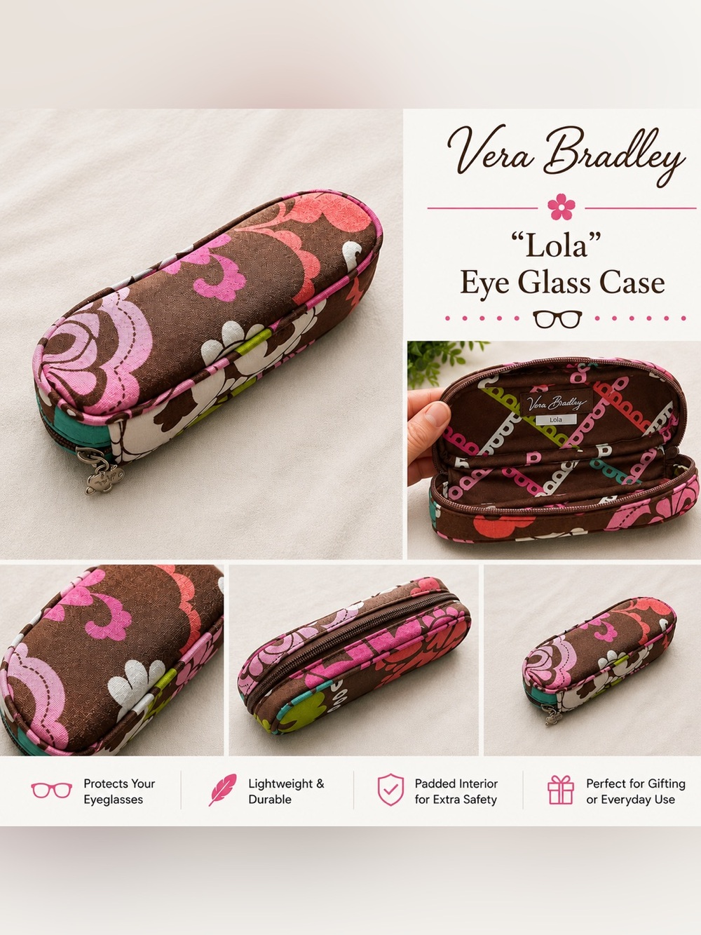 Vera Bradley “Lola” Eye Glass Case